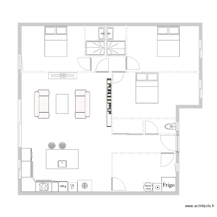 villa marie Plan dessiné par franck209