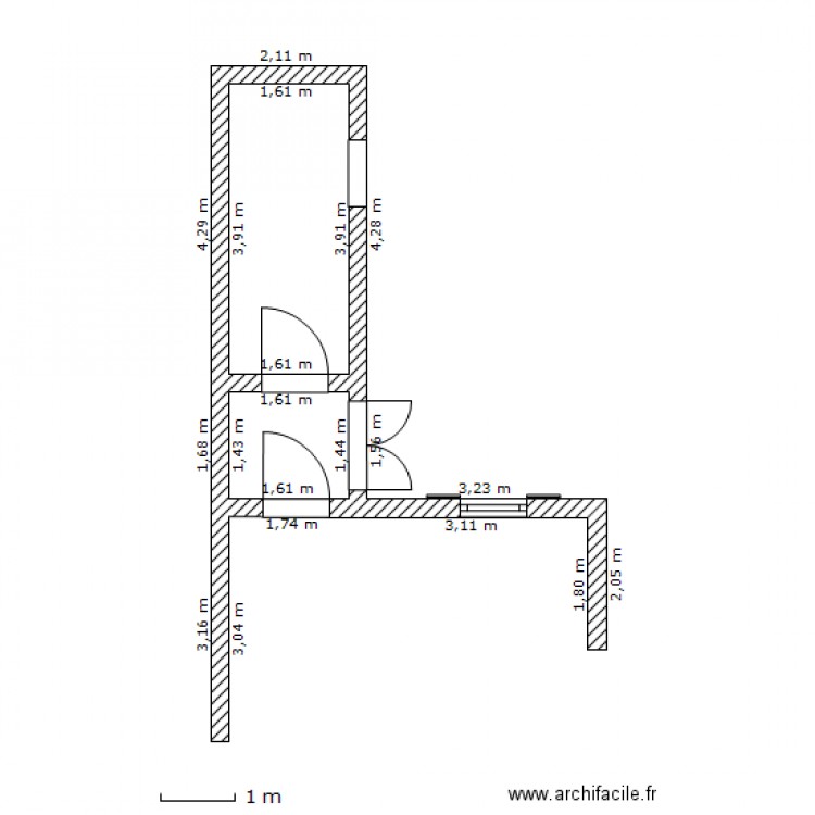 HUILLAUMIN AVANT TRAVAUX. Plan de 0 pièce et 0 m2