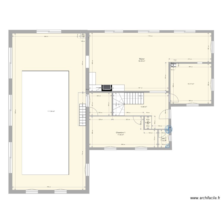 Plan RDC HAUT Existant. Plan de 0 pièce et 0 m2