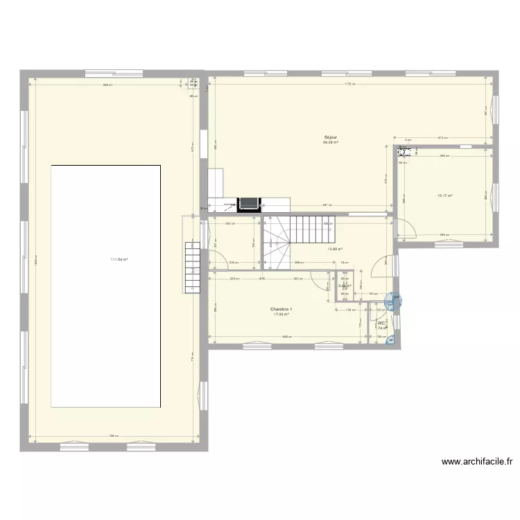 Plan RDC HAUT Existant. Plan de 