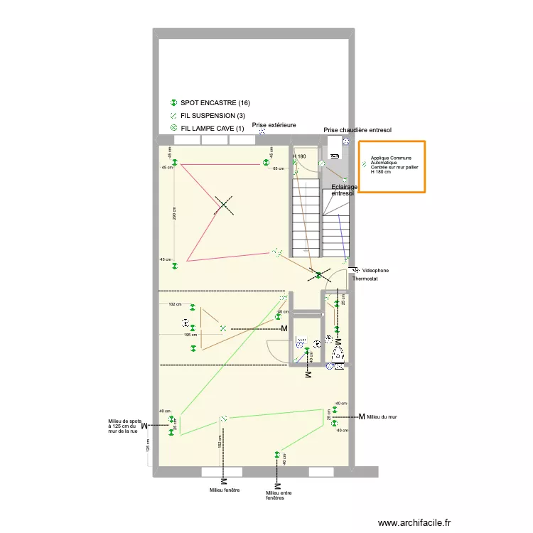 Banning 21 Rez 2 Electricit&eacute; PLAFONDS Mesures. Plan de 0 pièce et 0 m2