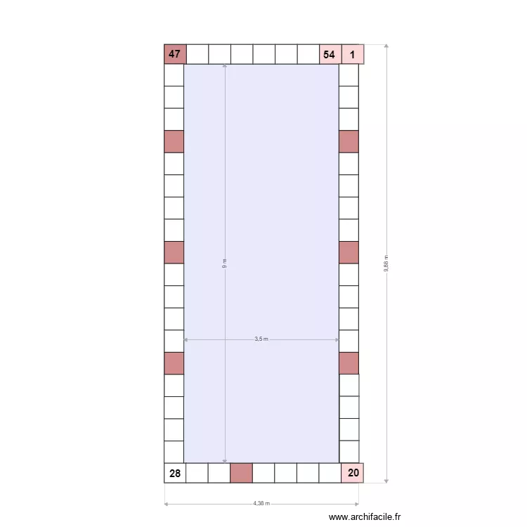 Pourtour piscine. Plan de Pourtour piscine. Plan de