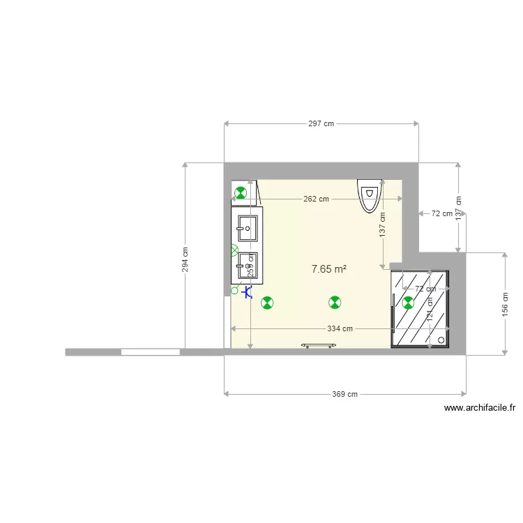 Salle de bain Master 1 Divonnes. Plan de 