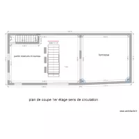 plan de coupe surface et acces 1er &eacute;tage