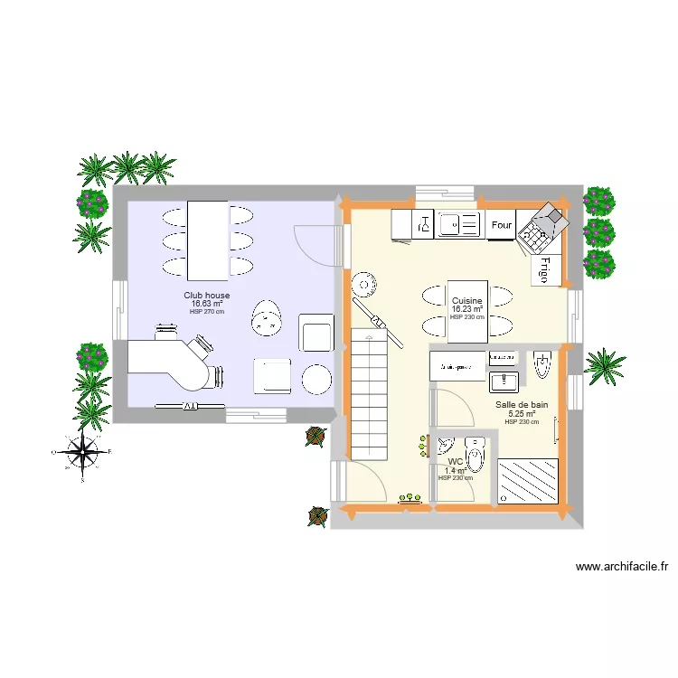 Osnard 4 club House. Plan de 