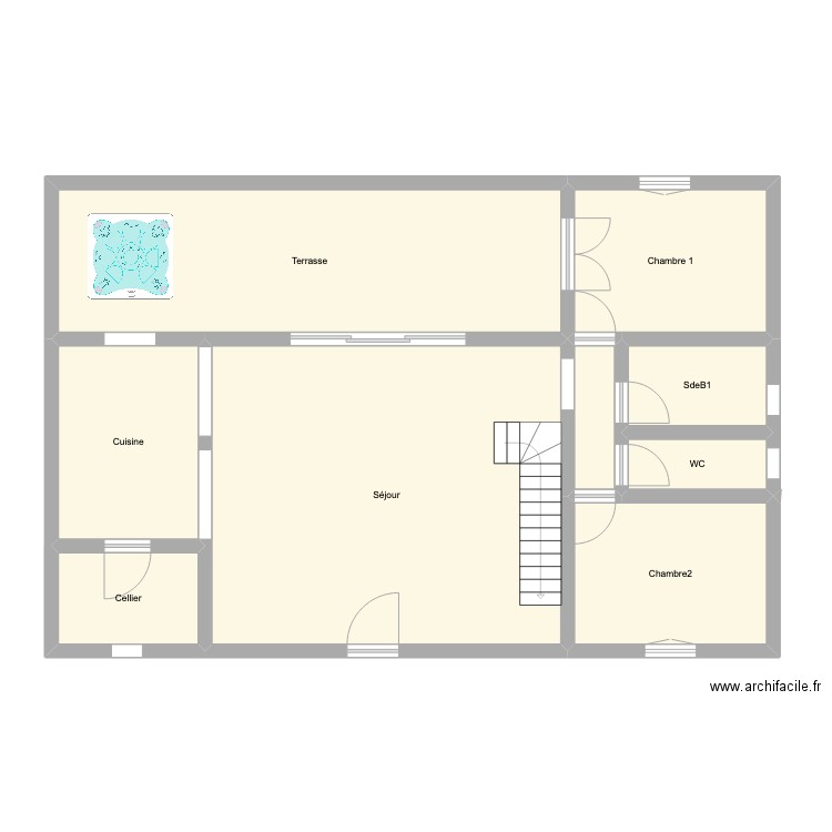 HILY RDC . Plan de 9 pièces et 111 m2