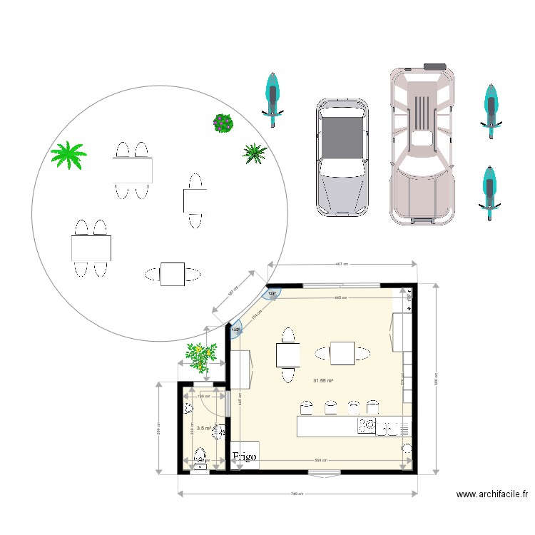 Géode et magasin. Plan de 0 pièce et 0 m2