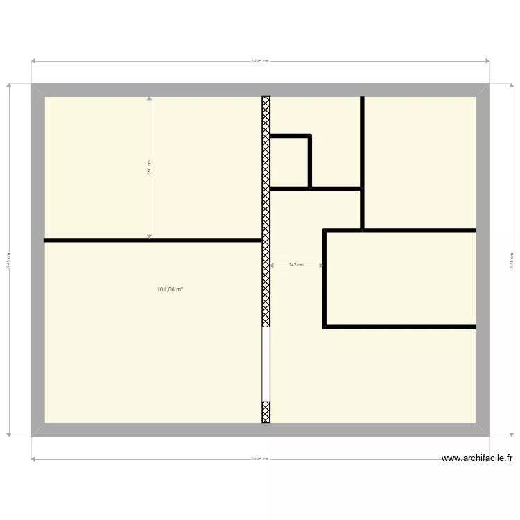 Maison T3. Plan de 