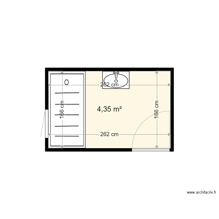 BECQ JEANNINE . Plan de 1 pièce et 4 m2