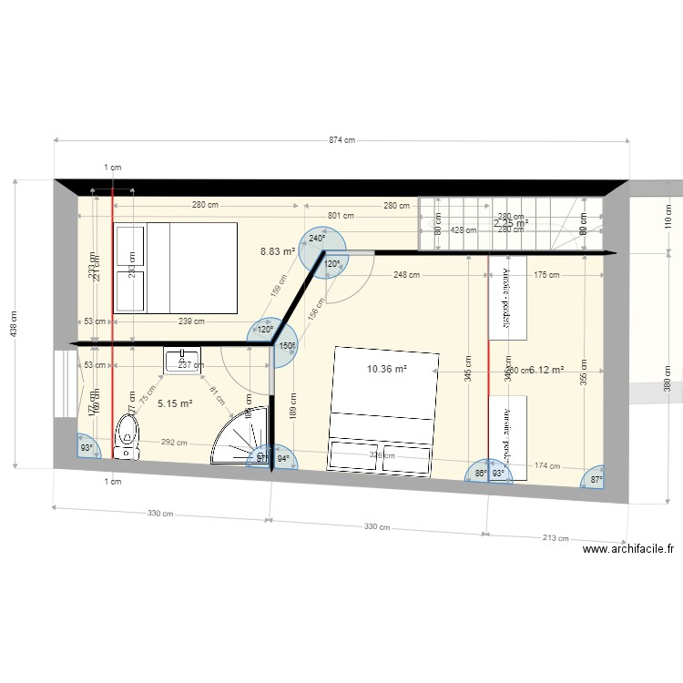 73 GR avec étagev2. Plan de 0 pièce et 0 m2