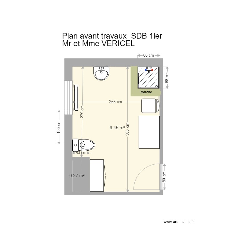 VERICEL SDB AVANT TX. Plan de 0 pièce et 0 m2