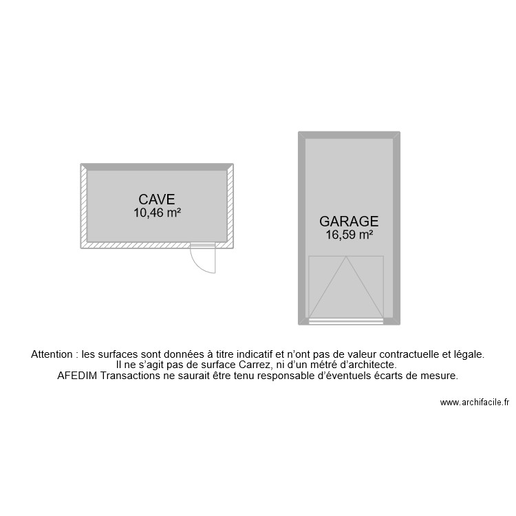 BI 10034 ANNEXES. Plan de 2 pièces et 27 m2