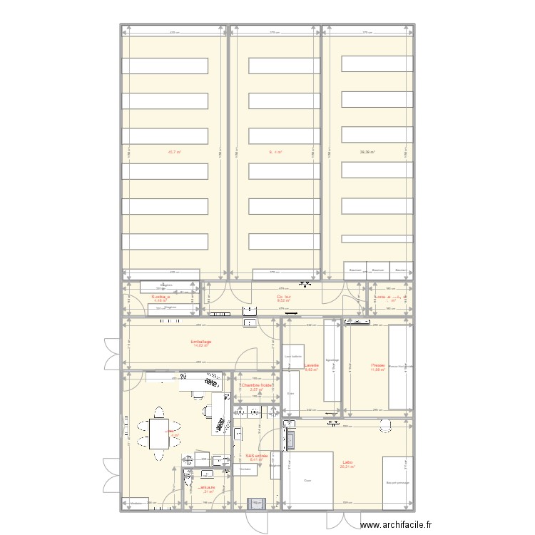 fromagerie v10 meublé. Plan de 14 pièces et 233 m2