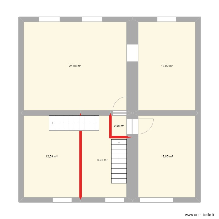1er. Plan de 6 pièces et 74 m2