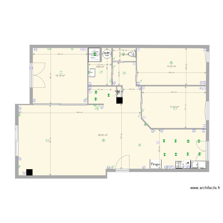 plan Paquet coté. Plan de 0 pièce et 0 m2