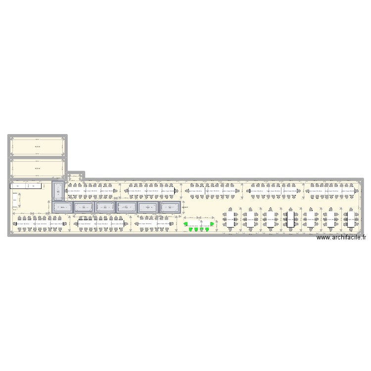 Plan de salle mariage ME&G. Plan de 3 pièces et 277 m2