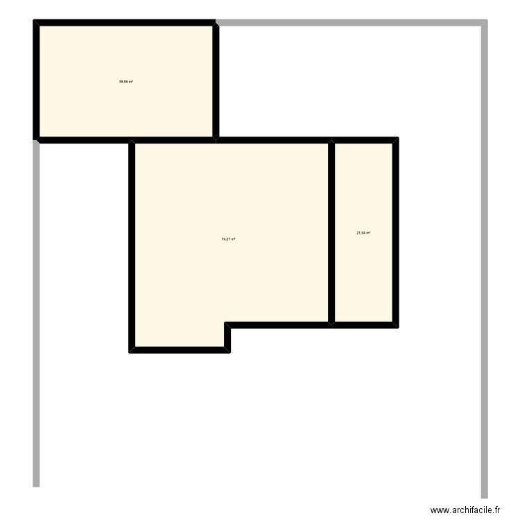 Castillon. Plan de 3 pièces et 134 m2