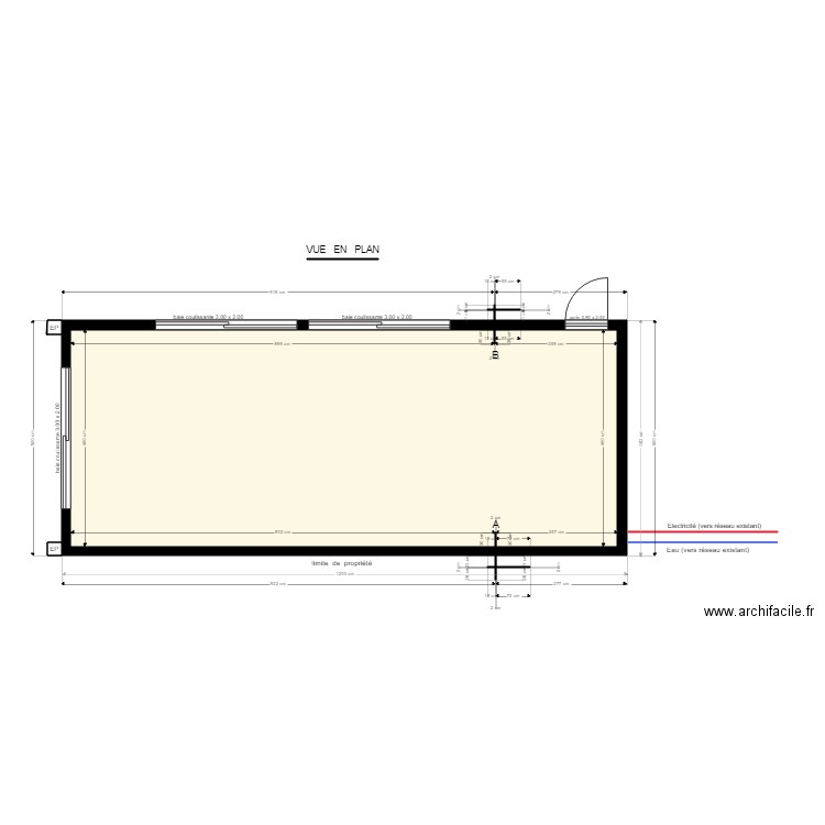  VRY VUE EN PLAN . Plan de 1 pièce et 53 m2