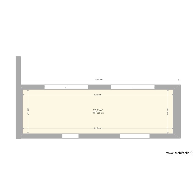 plan veranda bois . Plan de 1 pièce et 20 m2