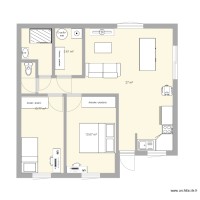 Plan maison 2 chambres 56m