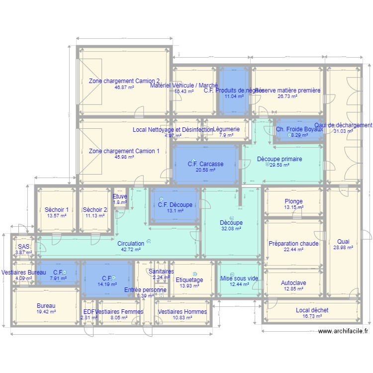 DESTANG 00 sans image. Plan de 34 pièces et 566 m2