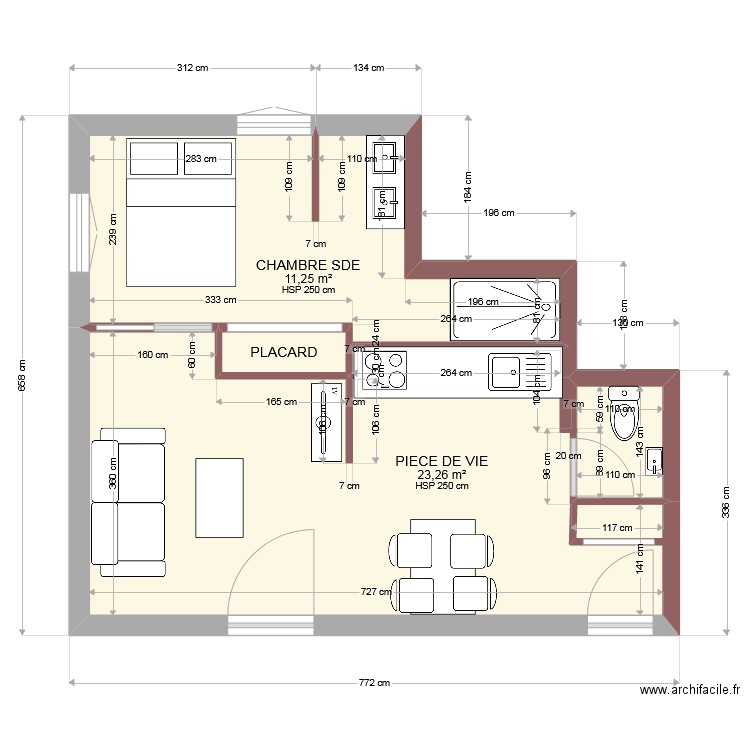 BLANCHARD EMPORIO VANNES FUTUR. Plan de 3 pièces et 35 m2