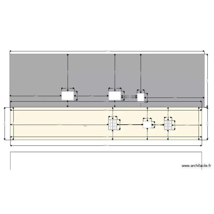 FACADE ARRIERE AVANT POSE FENETRE DE TOIT. Plan de 