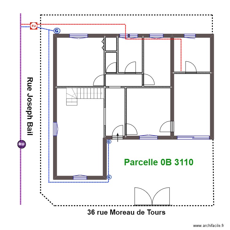Roussel. Plan de 11 pièces et 89 m2