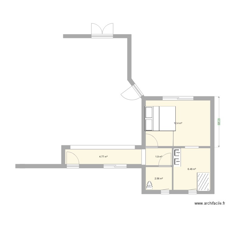 EXTENSION CHAMBRE 1. Plan de 0 pièce et 0 m2