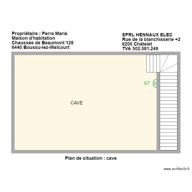 perra cave. Plan de 1 pièce et 113 m2