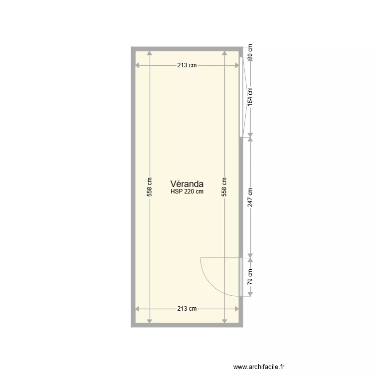 V&eacute;randa. Plan de 