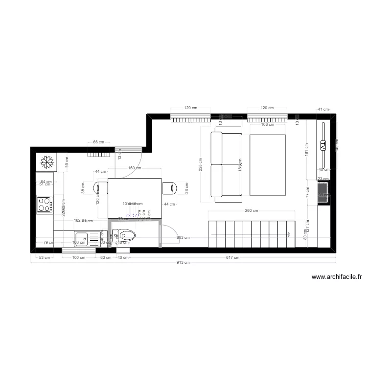 Appartement 2&egrave;me &eacute;tage nu. Plan de 