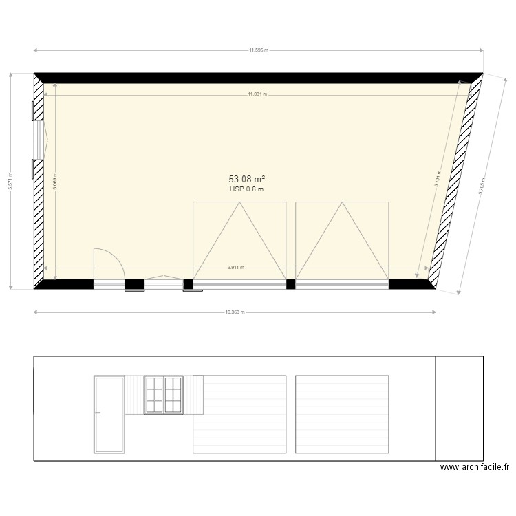 ALANE. Plan de 1 pièce et 53 m2