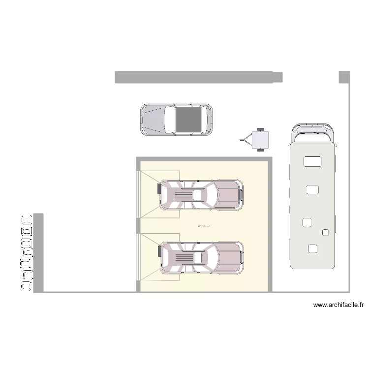 GARAGE 2 voitures. Plan de GARAGE 2 voitures. Plan de