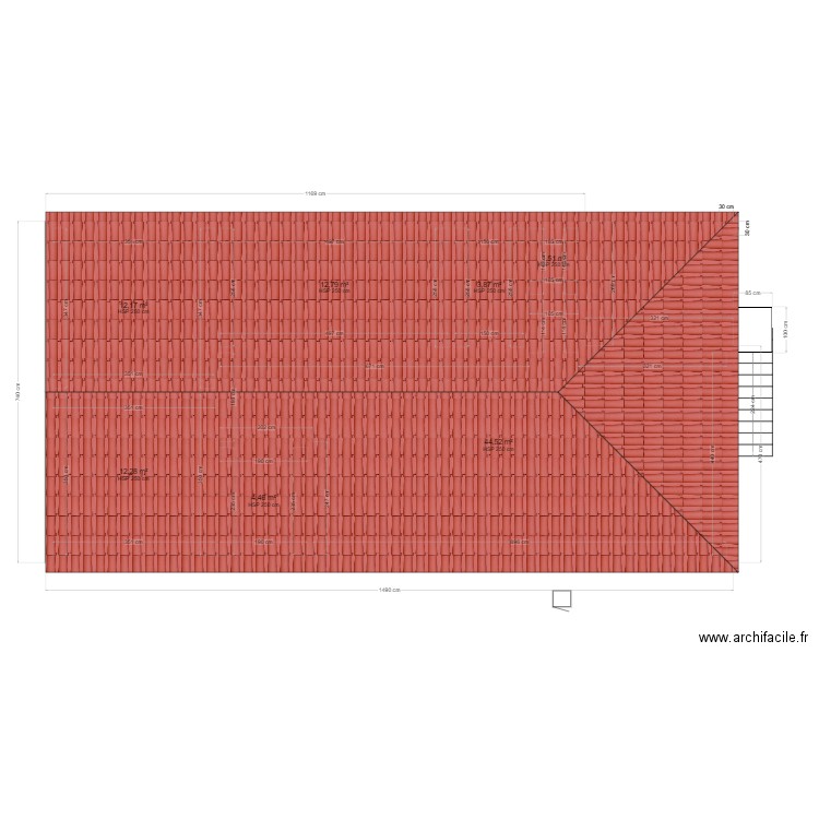 DOMINIQUE toiture. Plan de 13 pièces et 183 m2