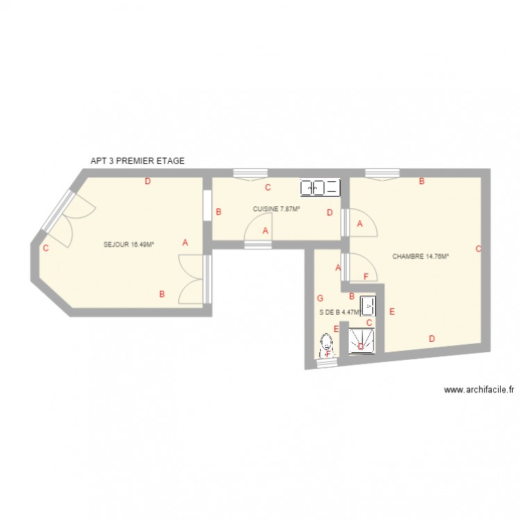 thibaut colonel denfer apt etage. Plan de 0 pièce et 0 m2