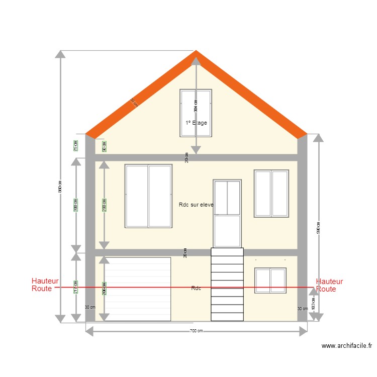 Façade devant avant travaux. Plan de 0 pièce et 0 m2