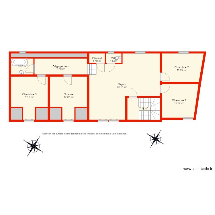 BI 3240 appartement étage non côté. Plan de 0 pièce et 0 m2