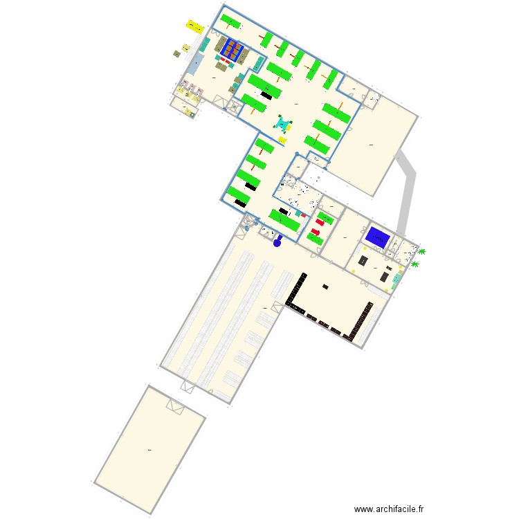 MODIFICATION CENTRALE 6. Plan de 24 pièces et 2731 m2