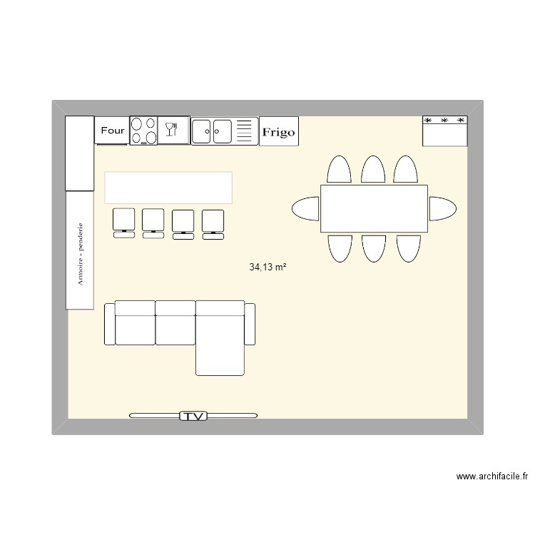 cuisine . Plan de 0 pièce et 0 m2