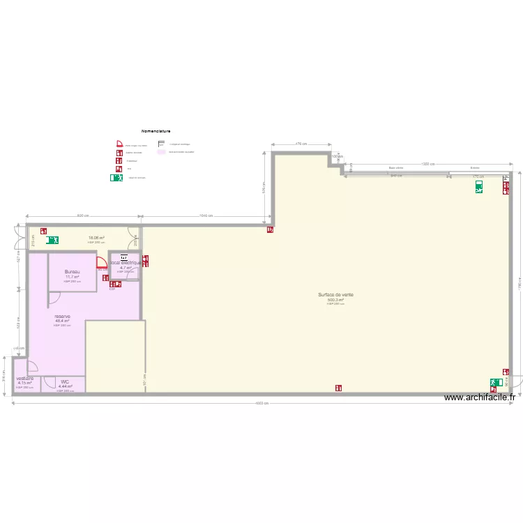 Stock priv&eacute; Villetaneuse avant travaux. Plan de 