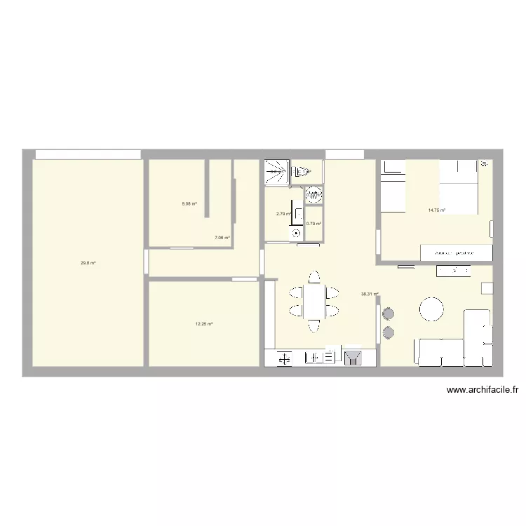 Maison Niveau 0 V4. Plan de 