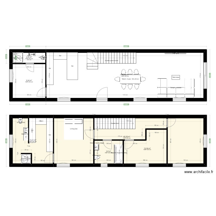 Maison Lenard . Plan de 7 pièces et 145 m2