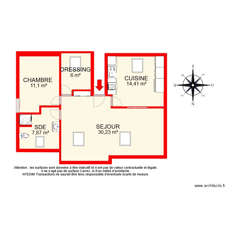 BI 11625. Plan de 7 pièces et 86 m2