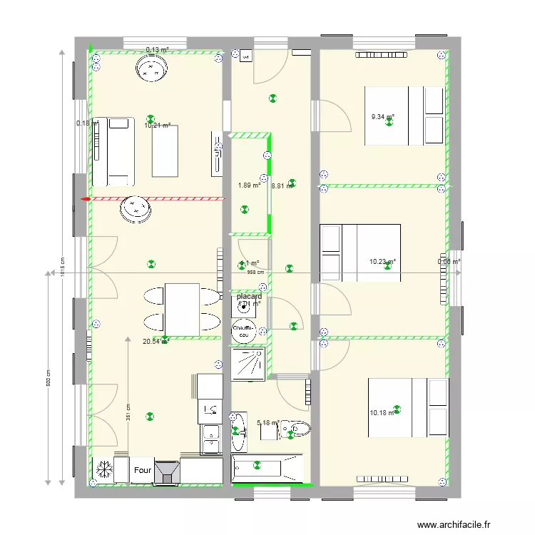 appart arlac xuxen allande version EDF v Baignoire. Plan de 