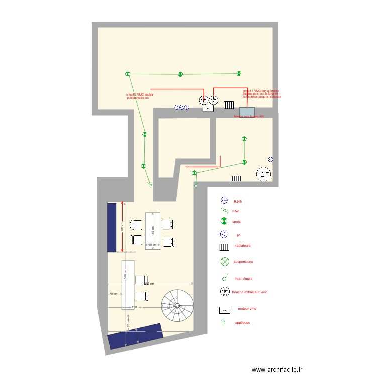 bureau 16eme SS coté. Plan de 0 pièce et 0 m2