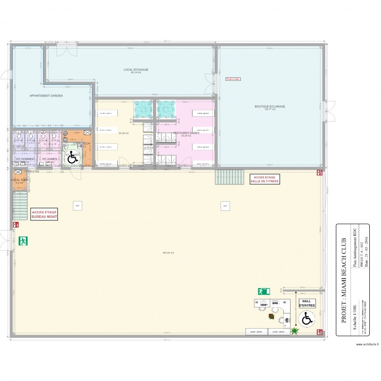 PROJECTION RDC. Plan de 0 pièce et 0 m2