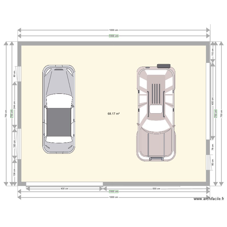 Hangar. Plan de 0 pièce et 0 m2