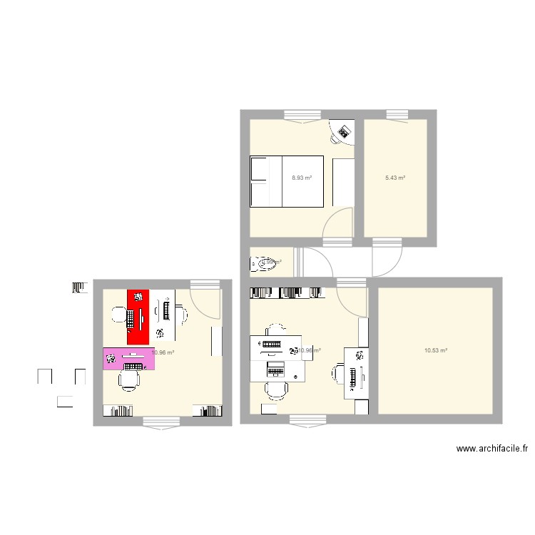 Réorganisation Bureau. Plan de 0 pièce et 0 m2