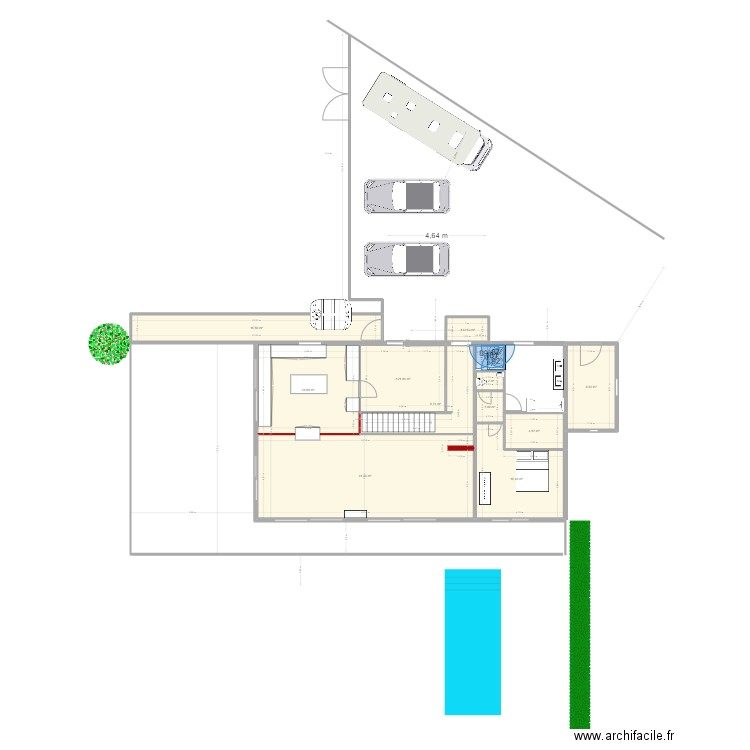 ebauche guip 24. Plan de 12 pièces et 128 m2